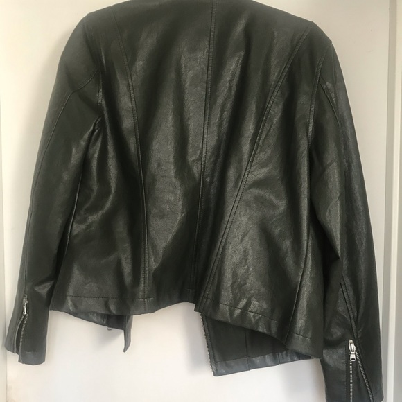 Loft green leather jacket. Worn once. - Picture 2 of 2